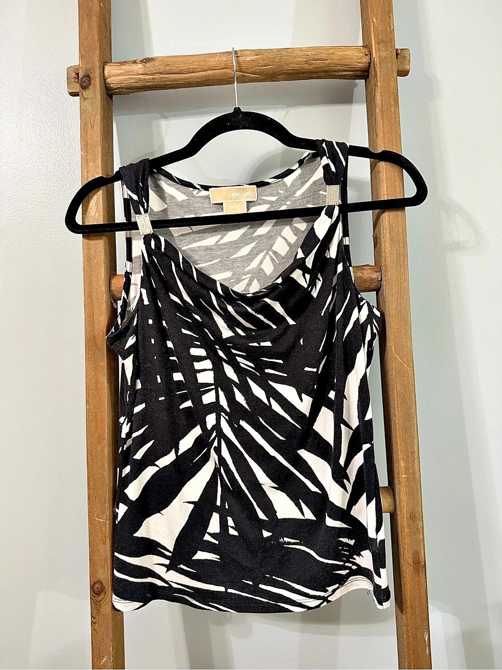 Michael Kors Abstract Black & White Tank Top